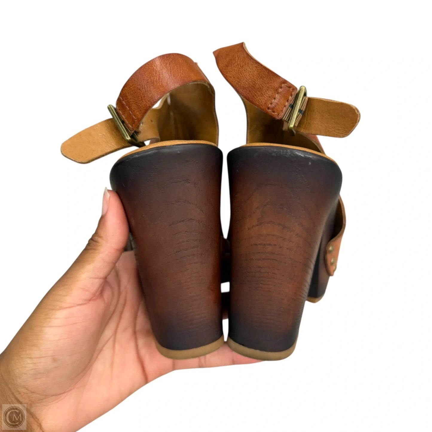 Sandals Heels Block By Korks In Tan, Size: 8