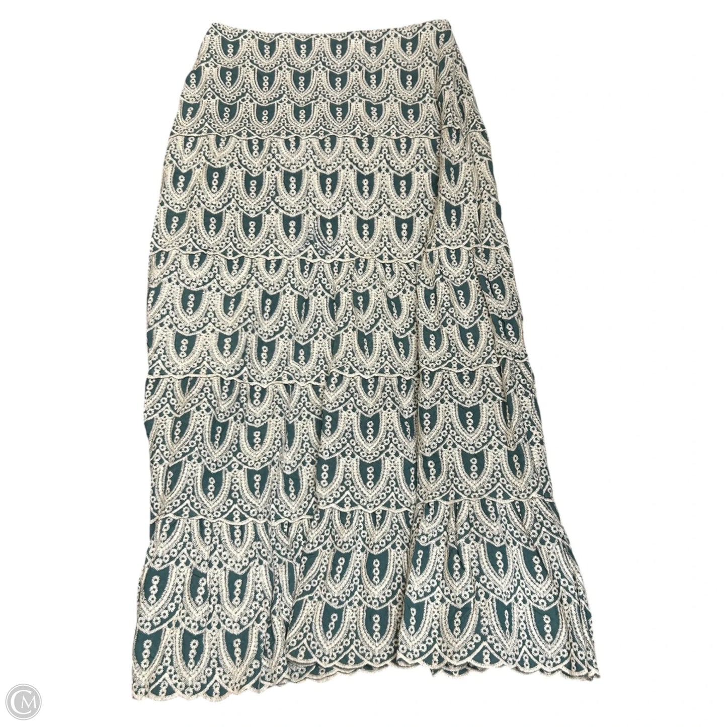 Skirt Maxi By Laffaire In Cream & Green, Size: 8