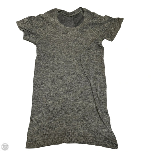 Athletic Top Short Sleeve By Lululemon In Grey, Size: S