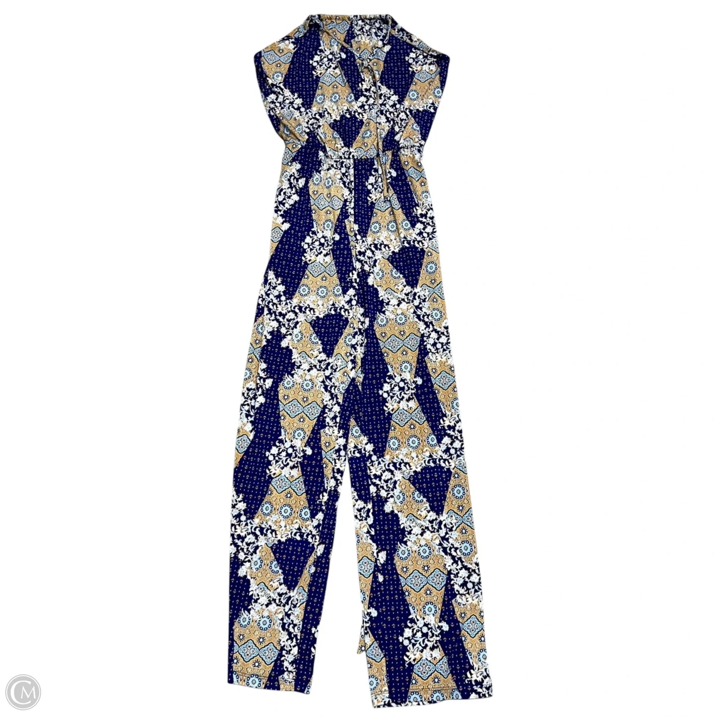 Jumpsuit By Veronica M In Blue & Tan, Size: S