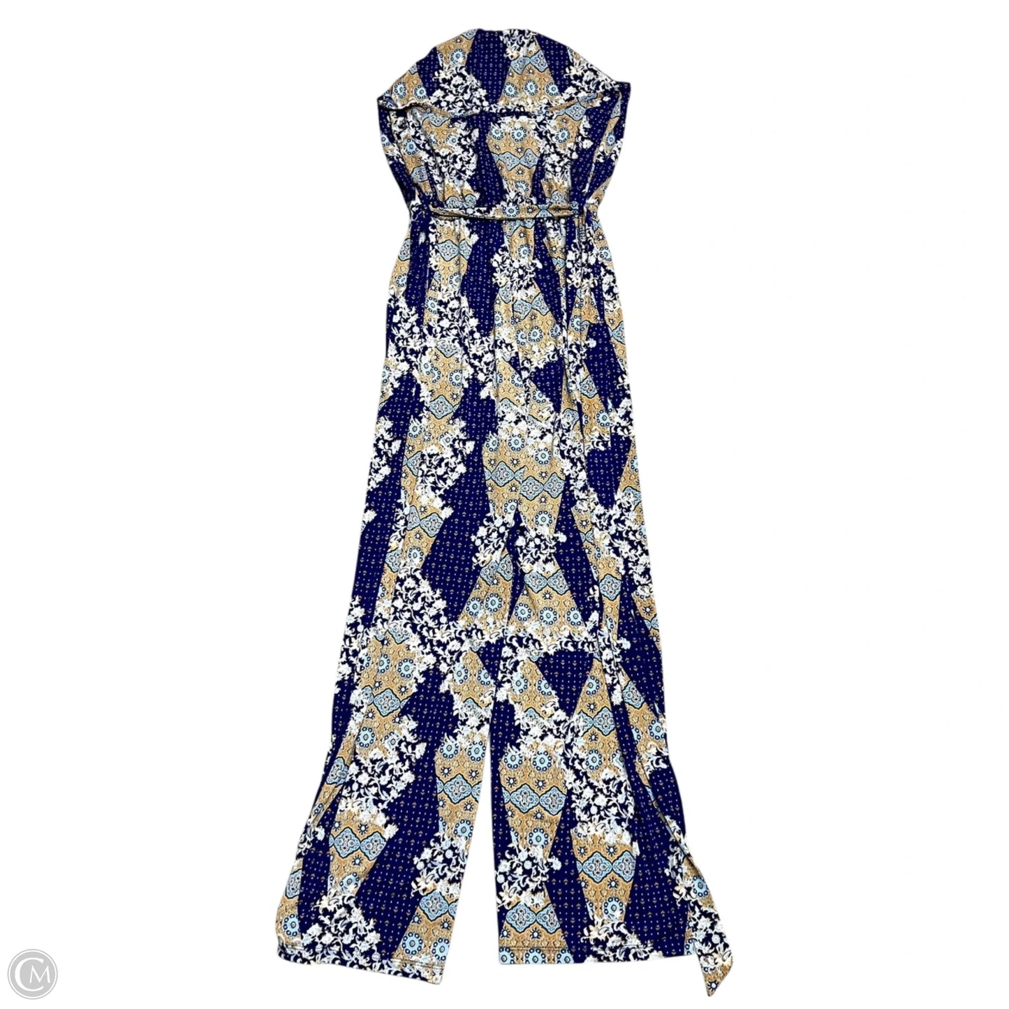 Jumpsuit By Veronica M In Blue & Tan, Size: S