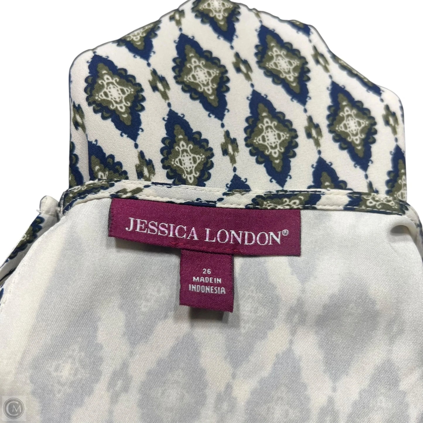 Dress Casual Maxi By Jessica London In Blue & Cream, Size: 4x