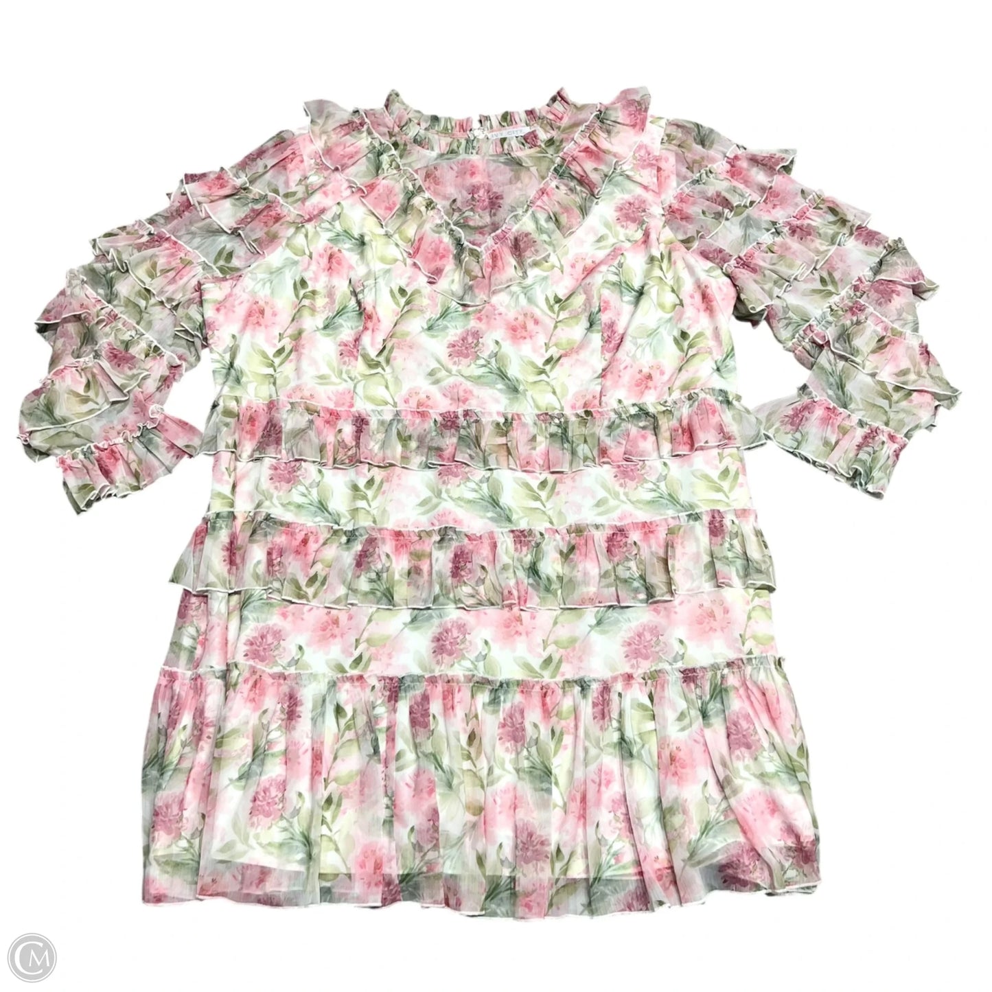Dress Party Short By Ivy City In Green & Pink, Size: 5x