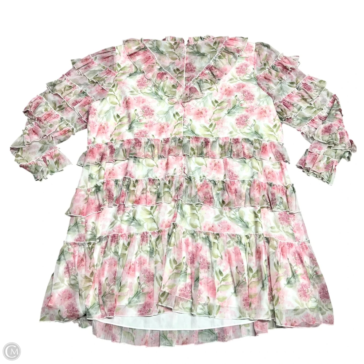 Dress Party Short By Ivy City In Green & Pink, Size: 5x