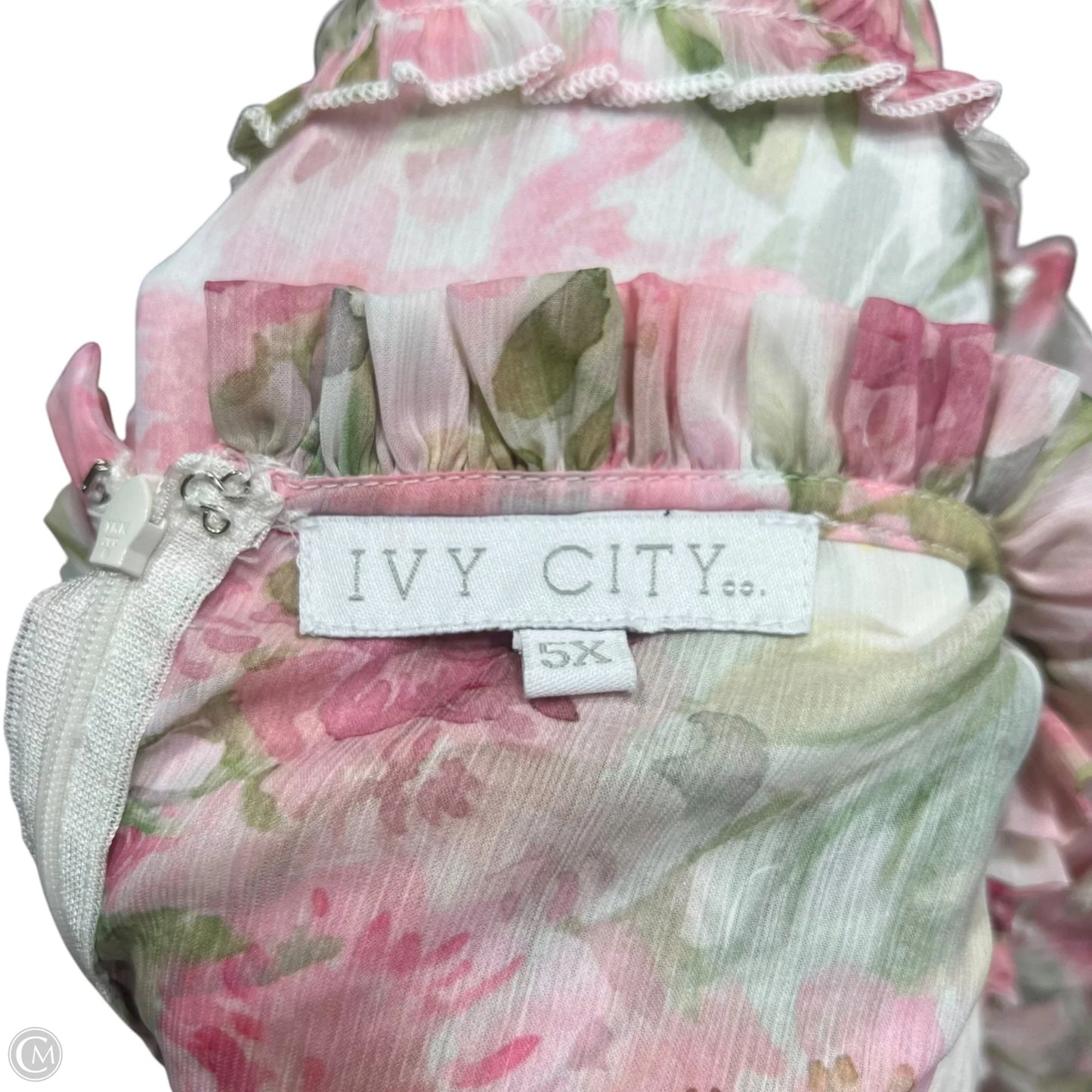 Dress Party Short By Ivy City In Green & Pink, Size: 5x