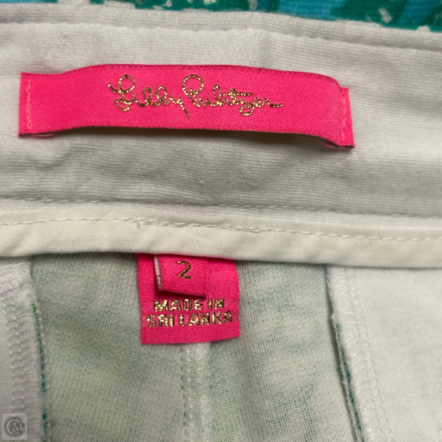 Shorts Designer By Lilly Pulitzer In Cream & Green, Size: 2