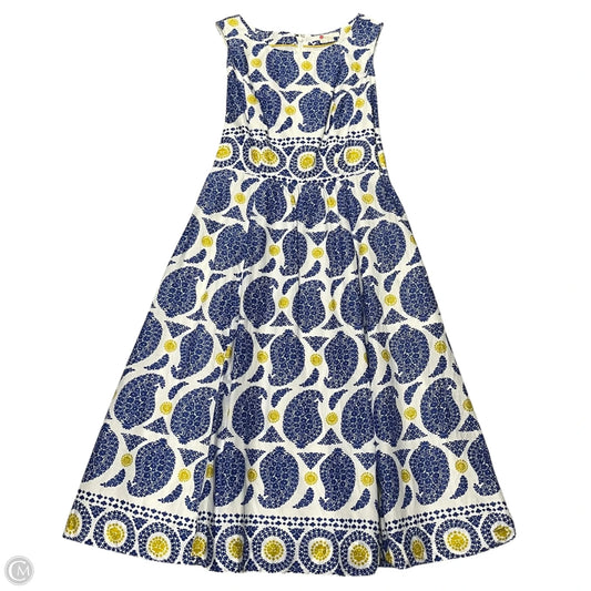 Dress Casual Midi By Boden In Blue & White, Size: Xs