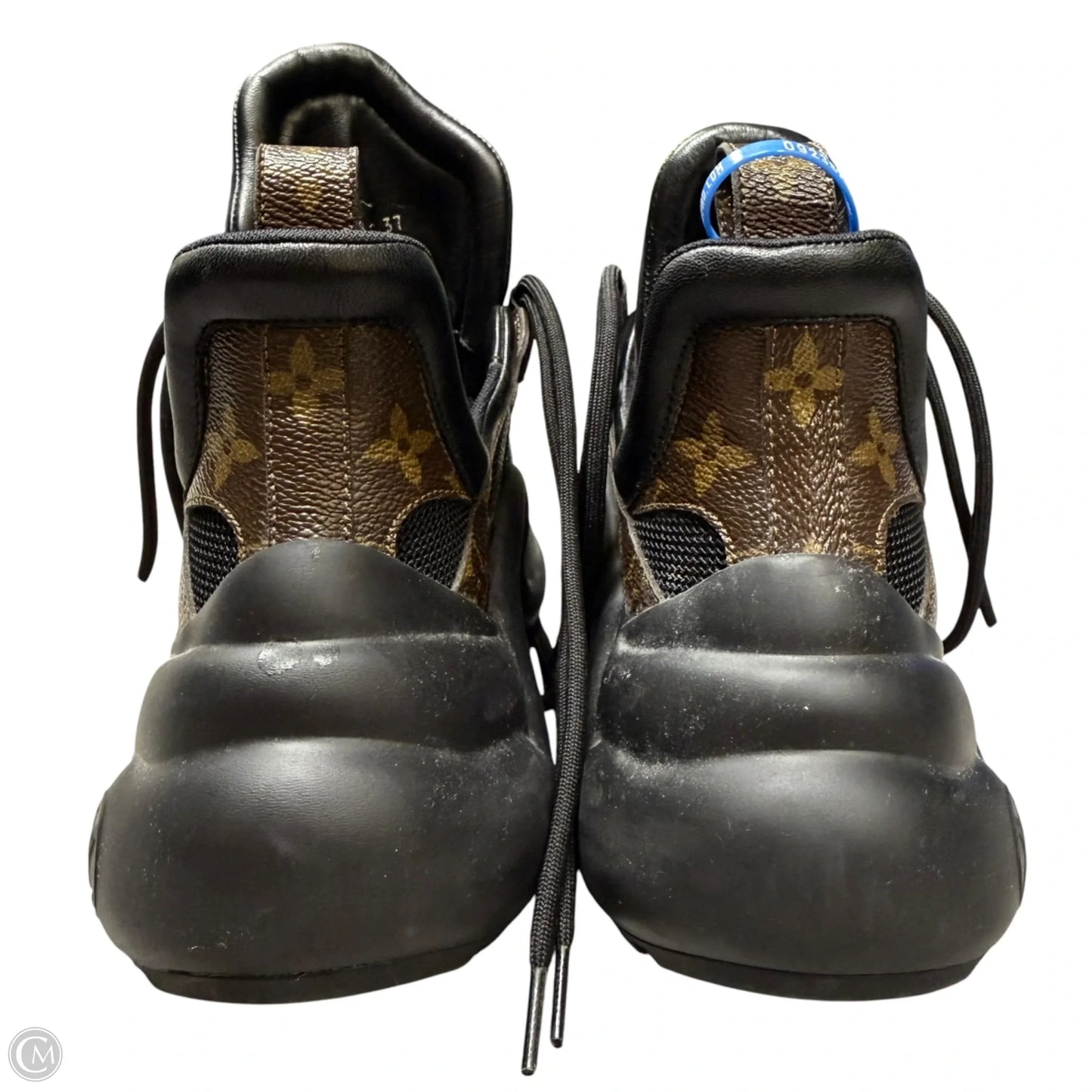 Shoes Luxury Designer By Louis Vuitton In Black & Brown, Size: 6.5