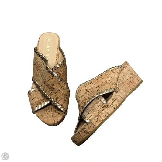 Sandals Heels Wedge By Jack Rogers In Tan, Size: 7.5