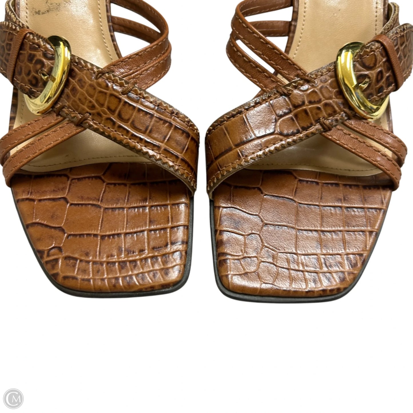 Sandals Heels Block By Franco Sarto In Tan, Size: 8