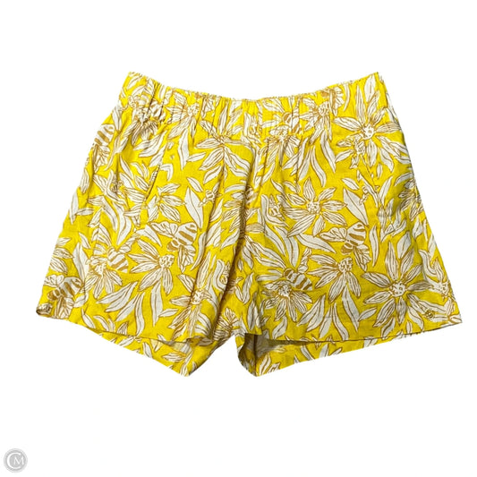 Shorts Designer By Lilly Pulitzer In White & Yellow, Size: 4