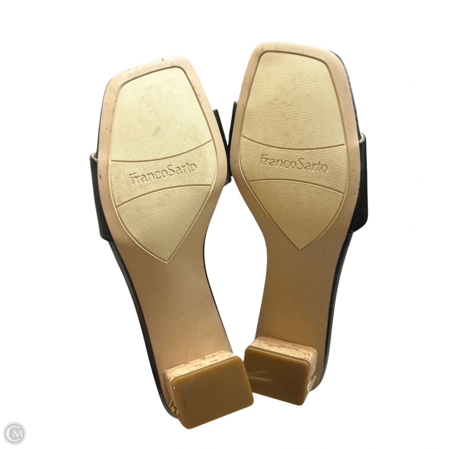 Sandals Heels Block By Franco Sarto In Black & Tan, Size: 8