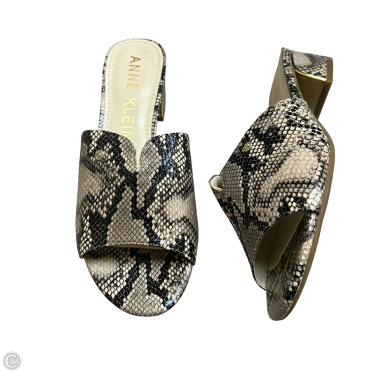 Sandals Heels Block By Anne Klein In Snakeskin Print, Size: 7.5
