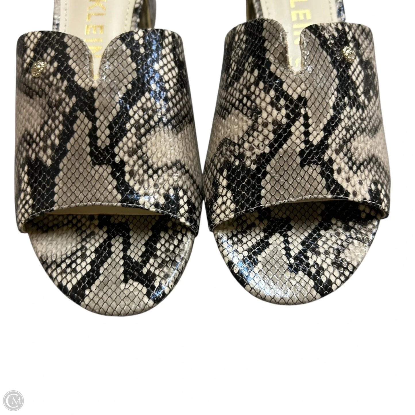 Sandals Heels Block By Anne Klein In Snakeskin Print, Size: 7.5
