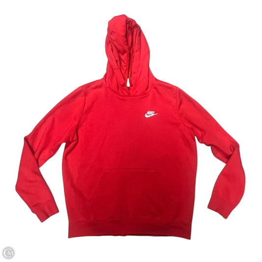 Athletic Sweatshirt Hoodie By Nike In Red, Size: M