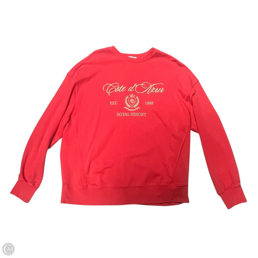 Sweatshirt Crewneck By Garage In Red, Size: M