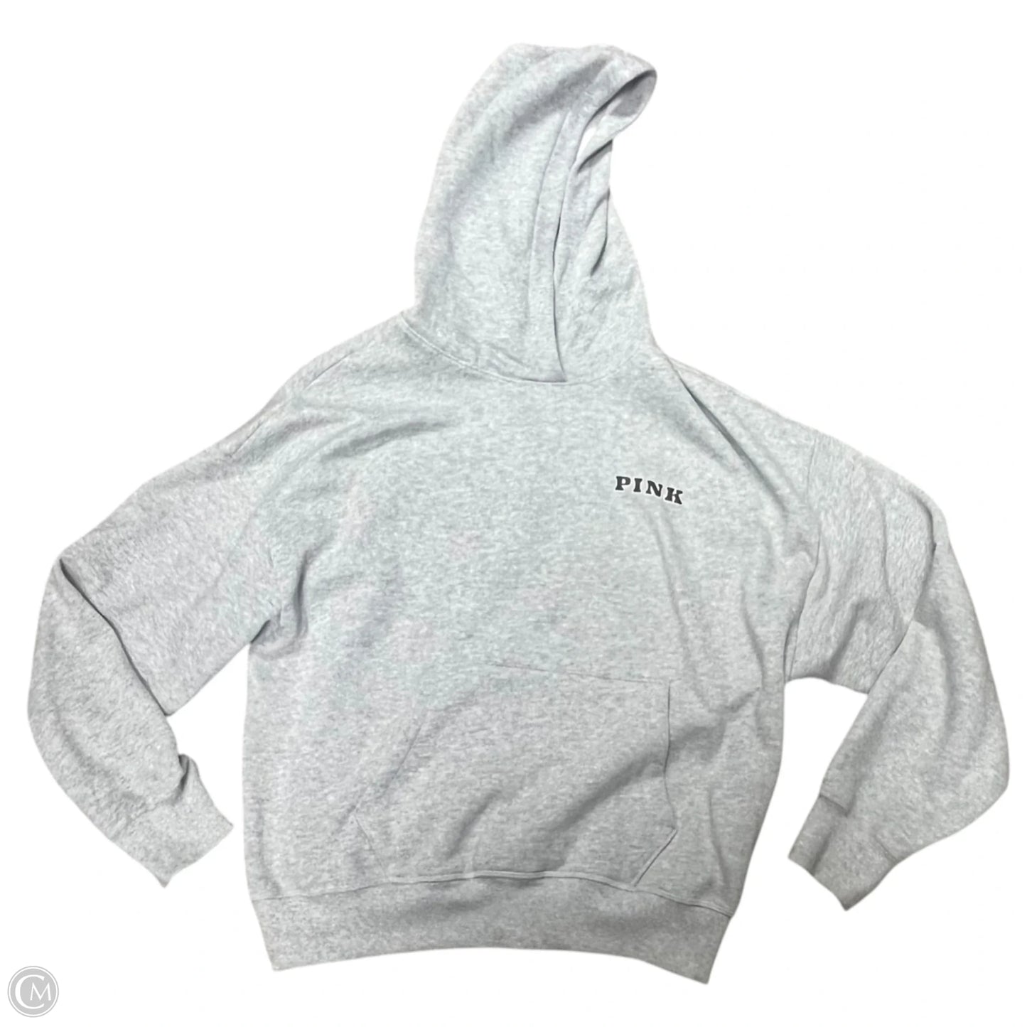 Sweatshirt Hoodie By Pink In Grey, Size: M