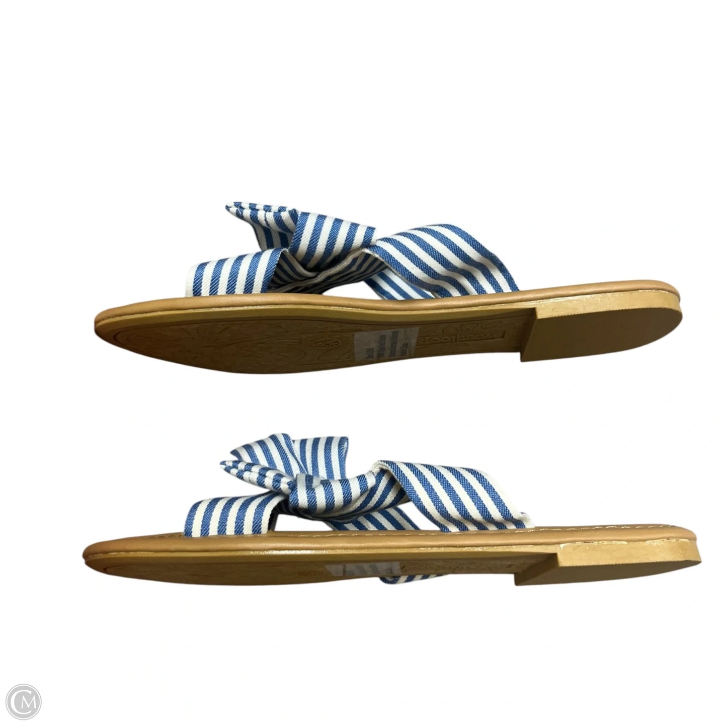 Sandals Flats By West Loop In Blue & White, Size: 5/6