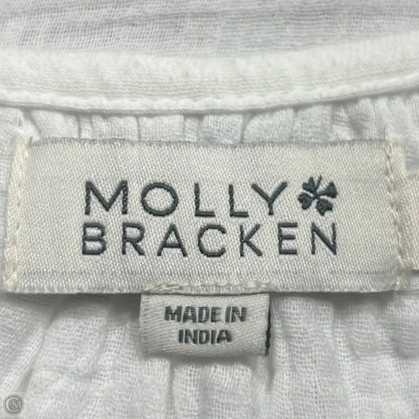 Top Long Sleeve By Molly Bracken In Green & White, Size: S