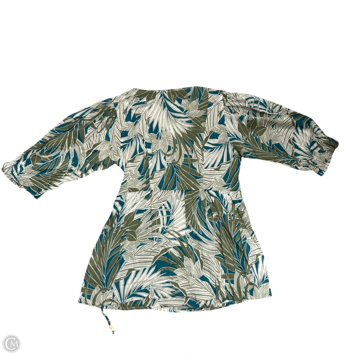 Top 3/4 Sleeve By Molly Bracken In Blue & Green, Size: L