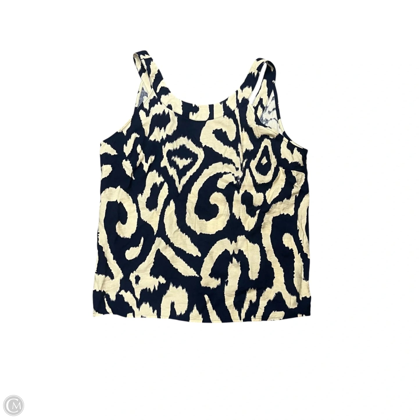 Top Sleeveless By Molly Bracken In Blue & Cream, Size: L