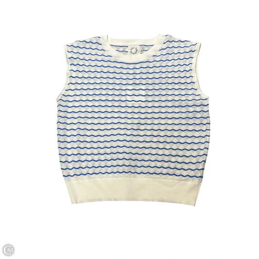 Top Sleeveless By Lili Sidonio In Blue & White, Size: Xl