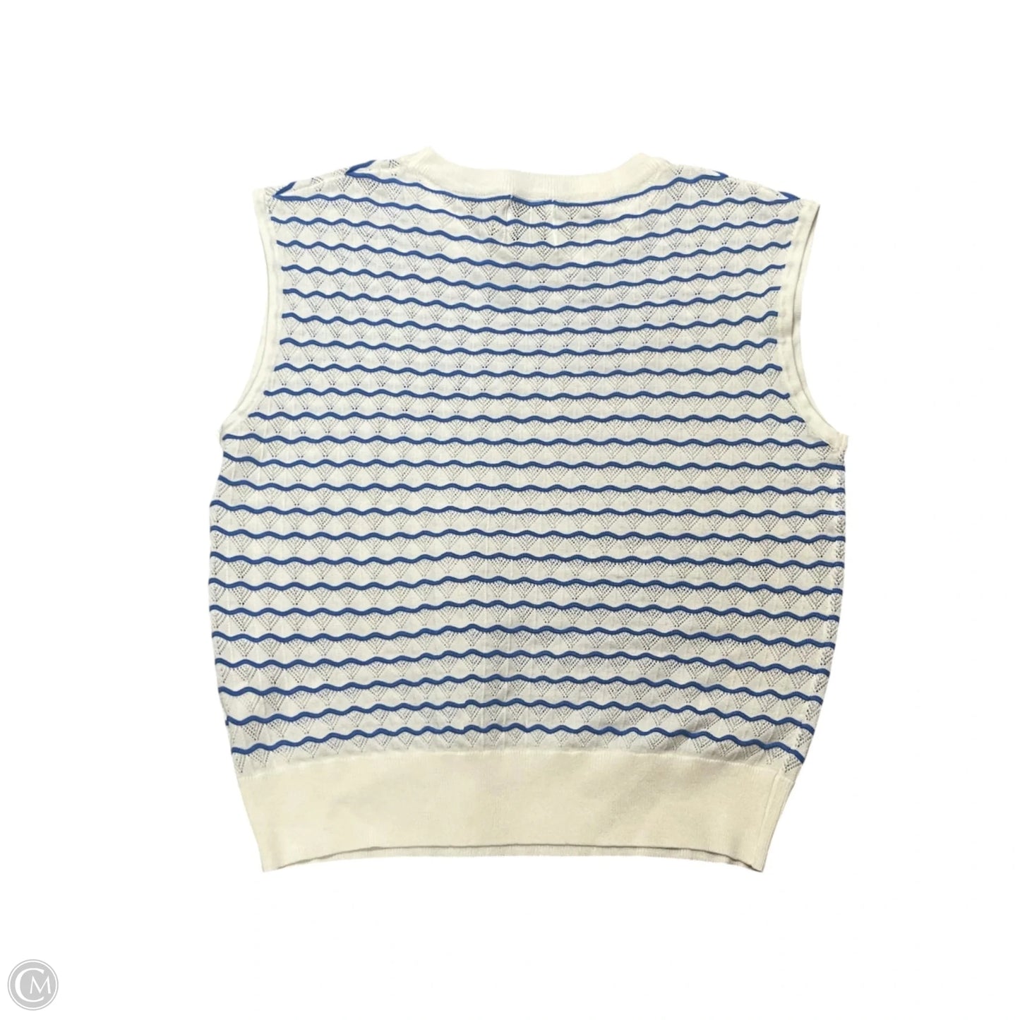 Top Sleeveless By Lili Sidonio In Blue & White, Size: L