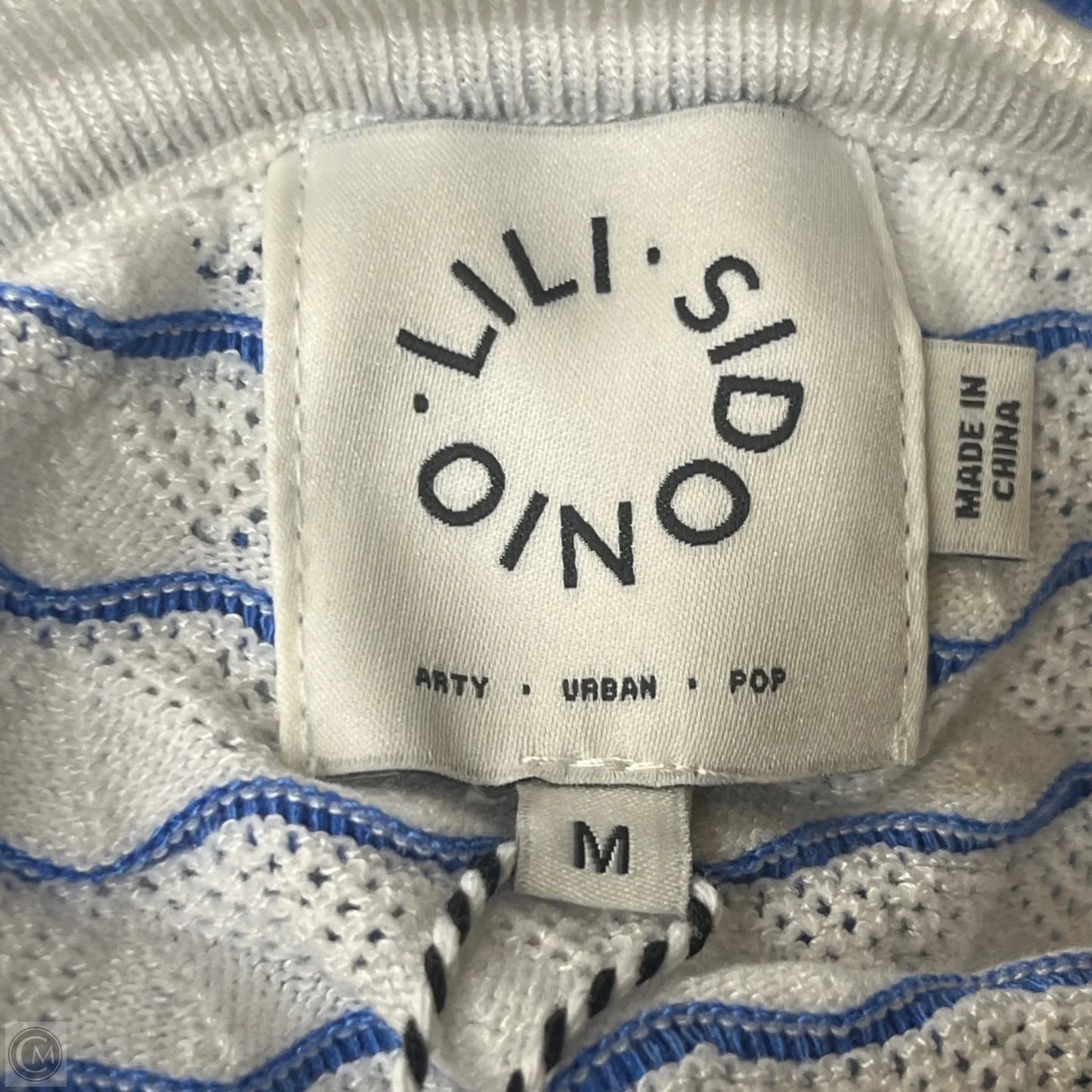 Top Sleeveless By Lili Sidonio In Blue & White, Size: M