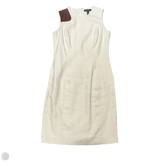 Dress Casual Midi By Lauren By Ralph Lauren In Brown & Cream, Size: M