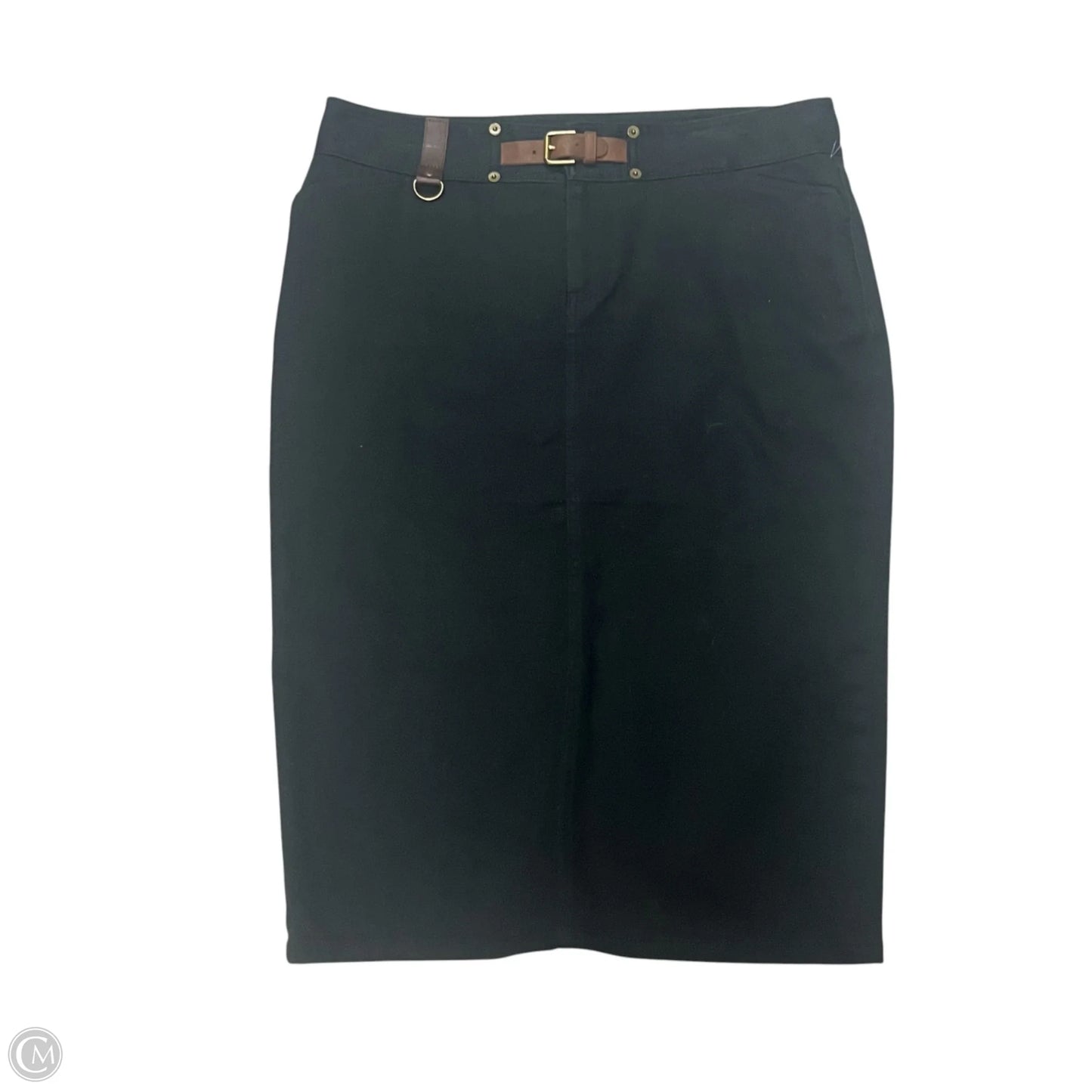 Skirt Midi By Lauren By Ralph Lauren In Black Denim, Size: 6