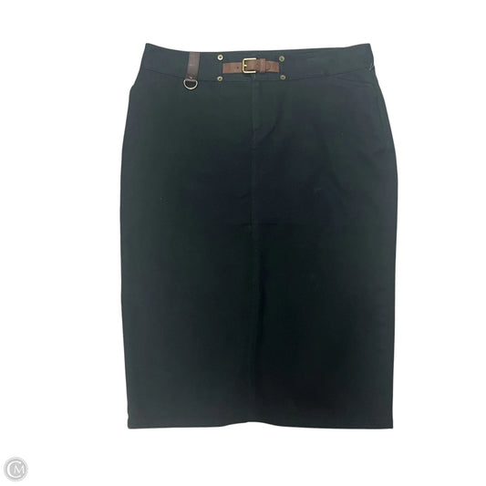 Skirt Midi By Lauren By Ralph Lauren In Black Denim, Size: 6