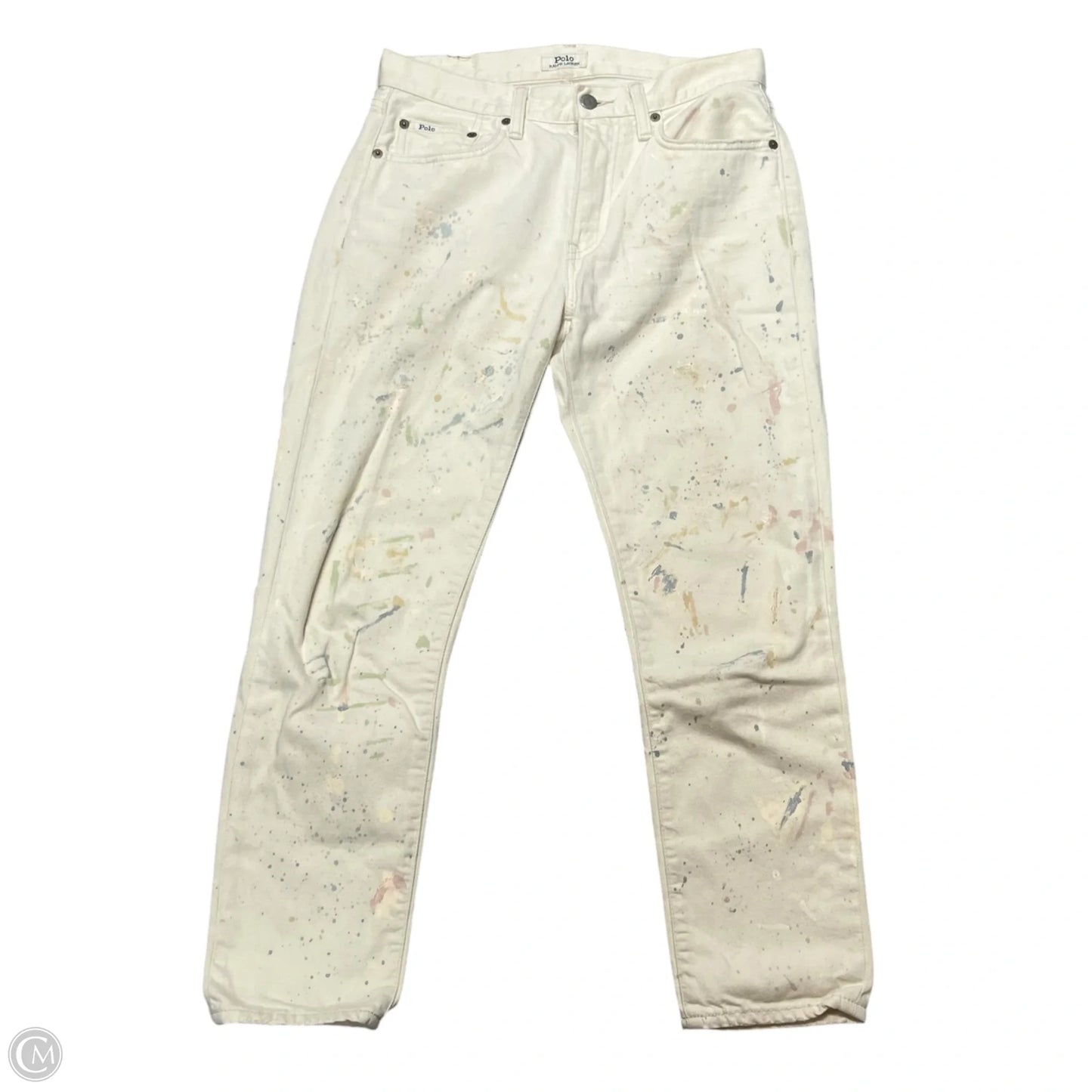 Jeans Straight By Polo Ralph Lauren In Cream Denim, Size: 2