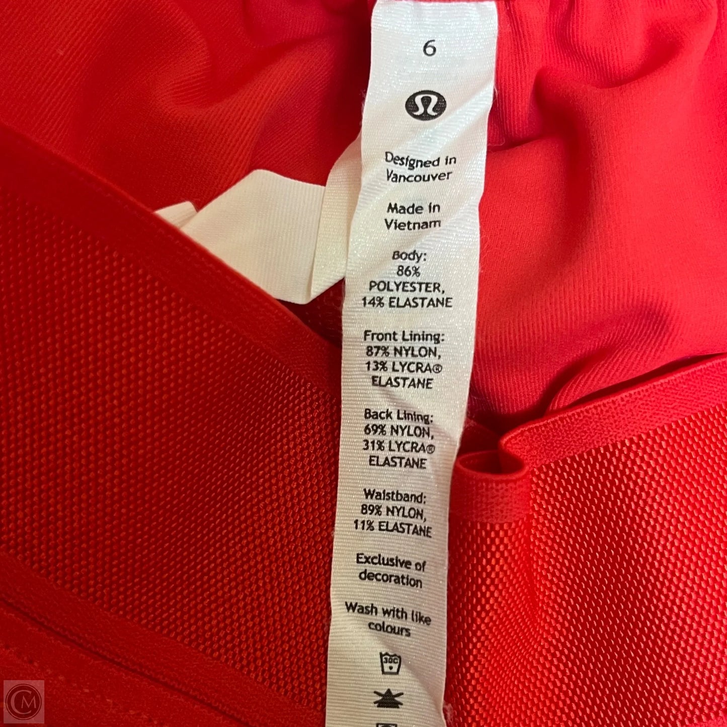 Athletic Skort By Lululemon In Red, Size: 6