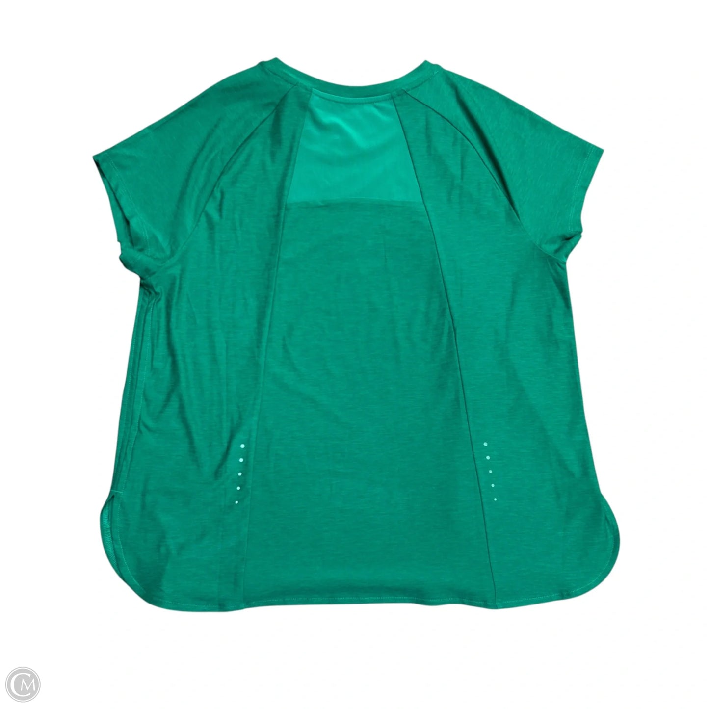Athletic Top Short Sleeve By Asics In Green, Size: L
