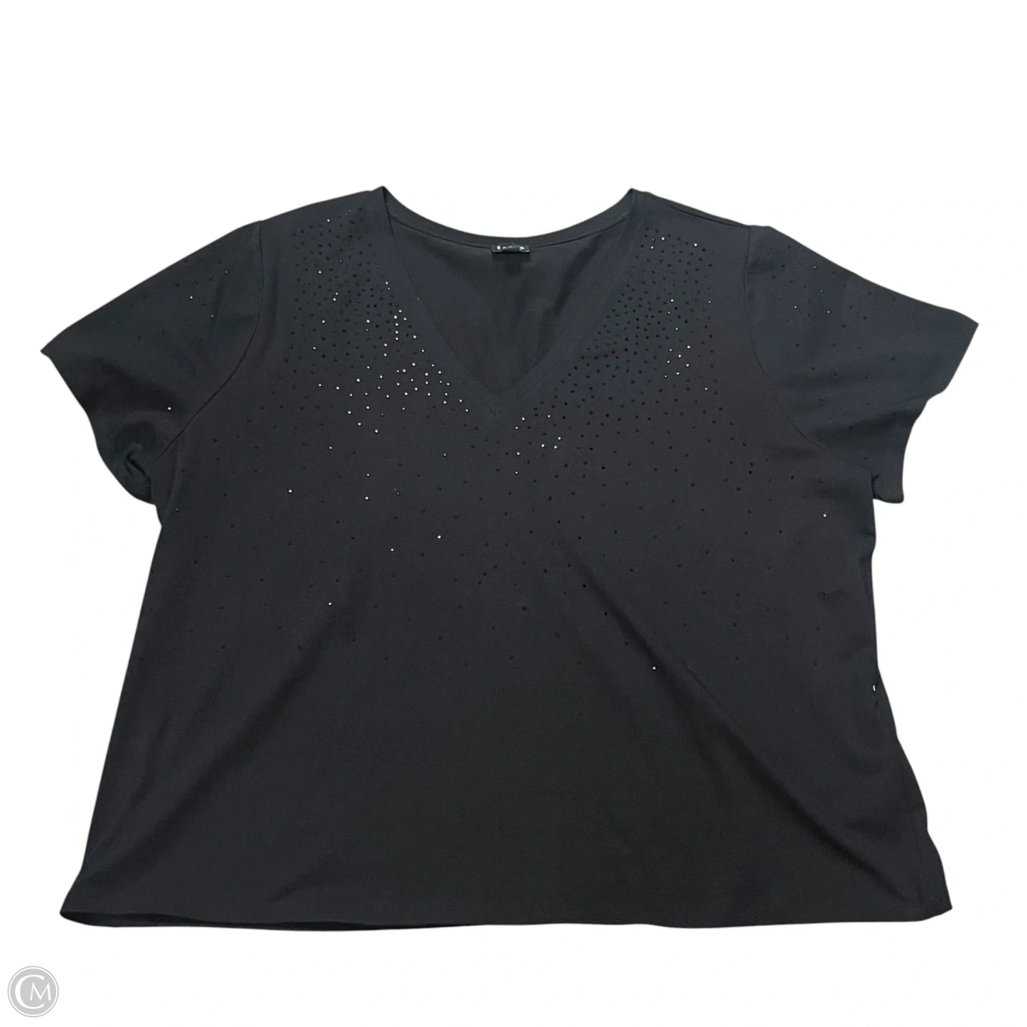 Top Short Sleeve By Inc In Black, Size: 3x