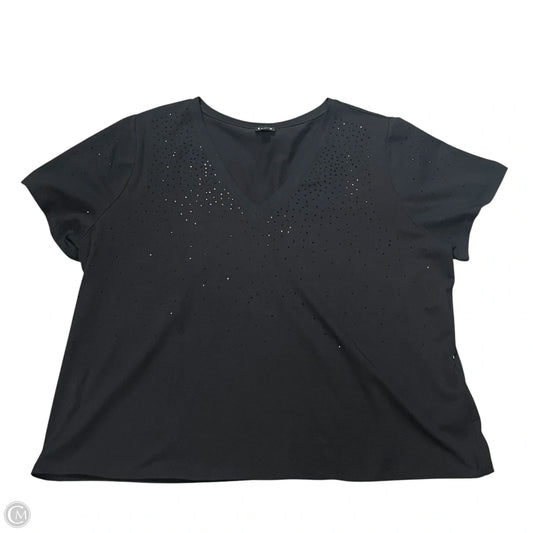 Top Short Sleeve By Inc In Black, Size: 3x