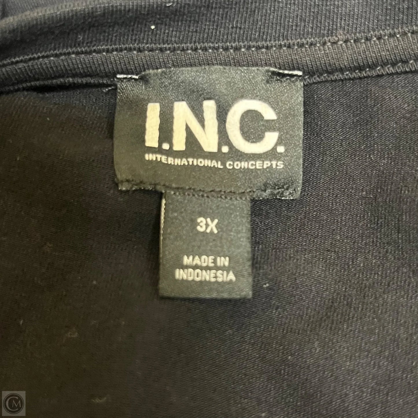 Top Short Sleeve By Inc In Black, Size: 3x
