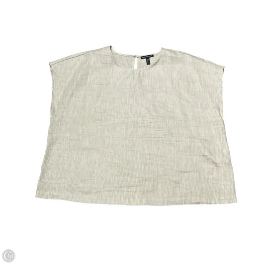 Top Sleeveless By Eileen Fisher In Tan & White, Size: Xl