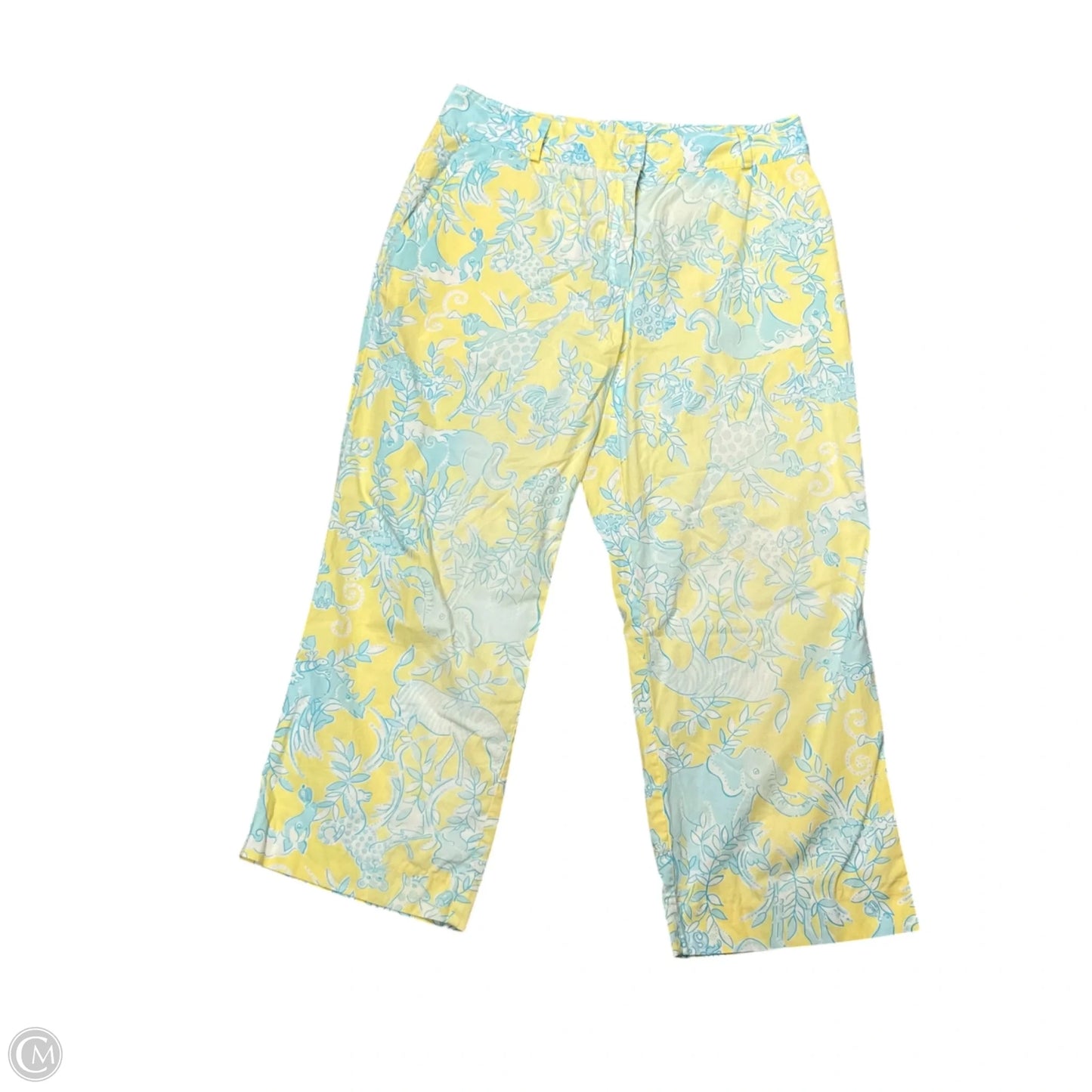 Pants Designer By Lilly Pulitzer In Blue & Yellow, Size: 8