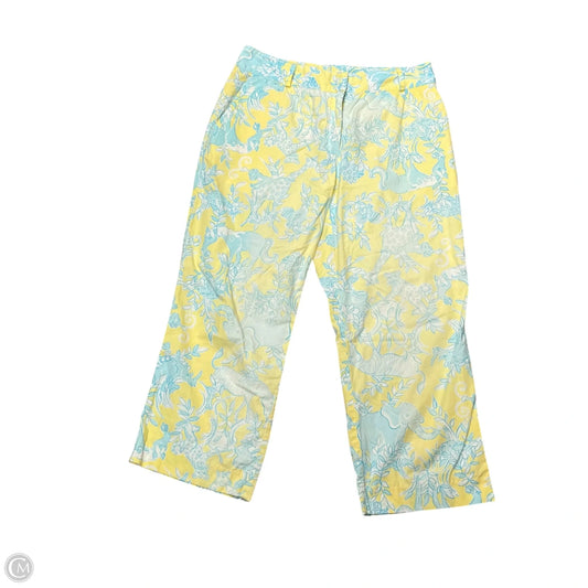 Pants Designer By Lilly Pulitzer In Blue & Yellow, Size: 8
