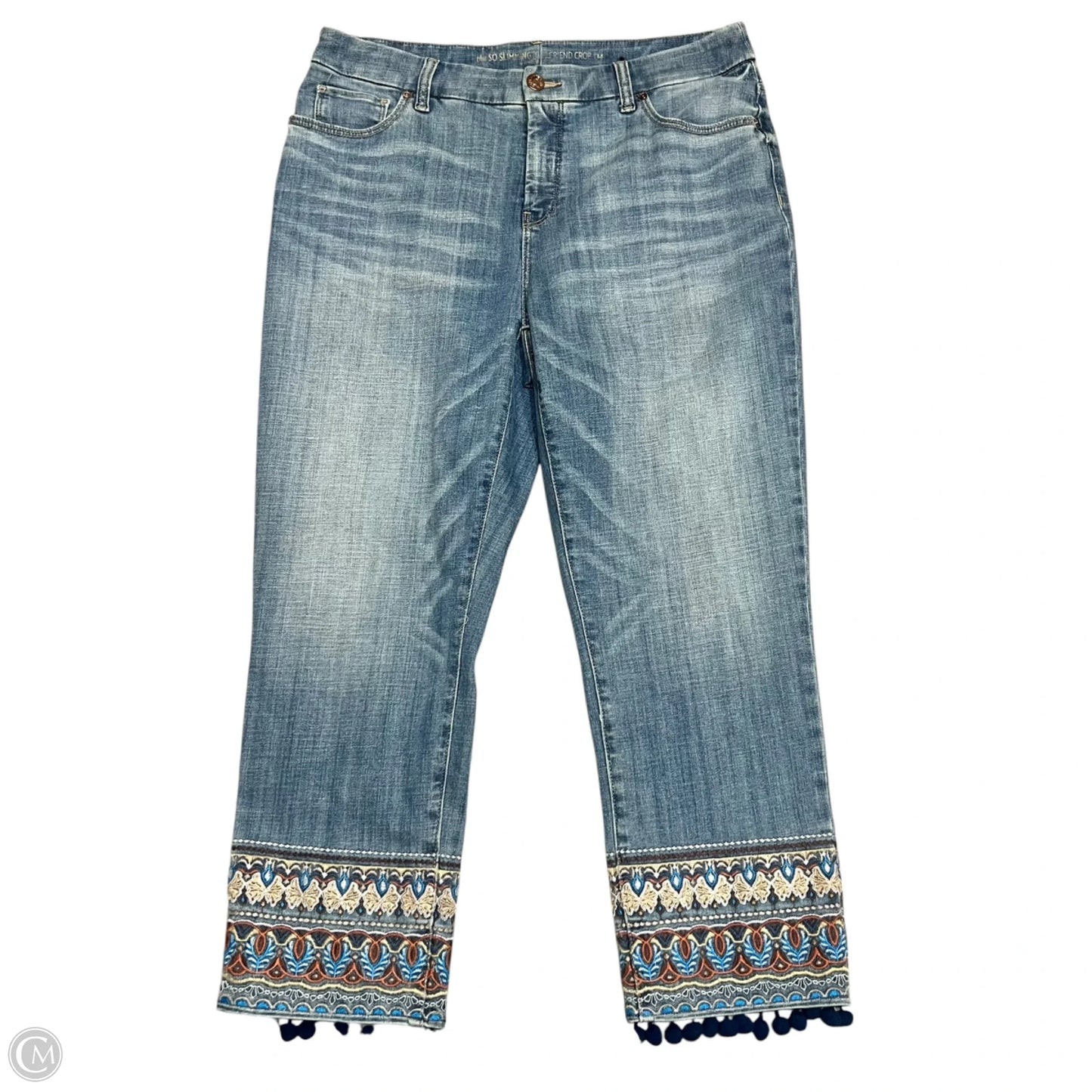 Jeans Cropped By Chicos In Blue Denim, Size: 10