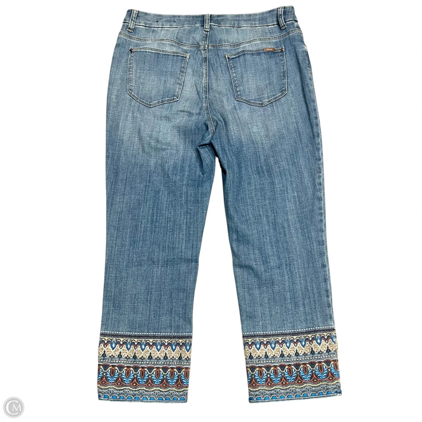 Jeans Cropped By Chicos In Blue Denim, Size: 10
