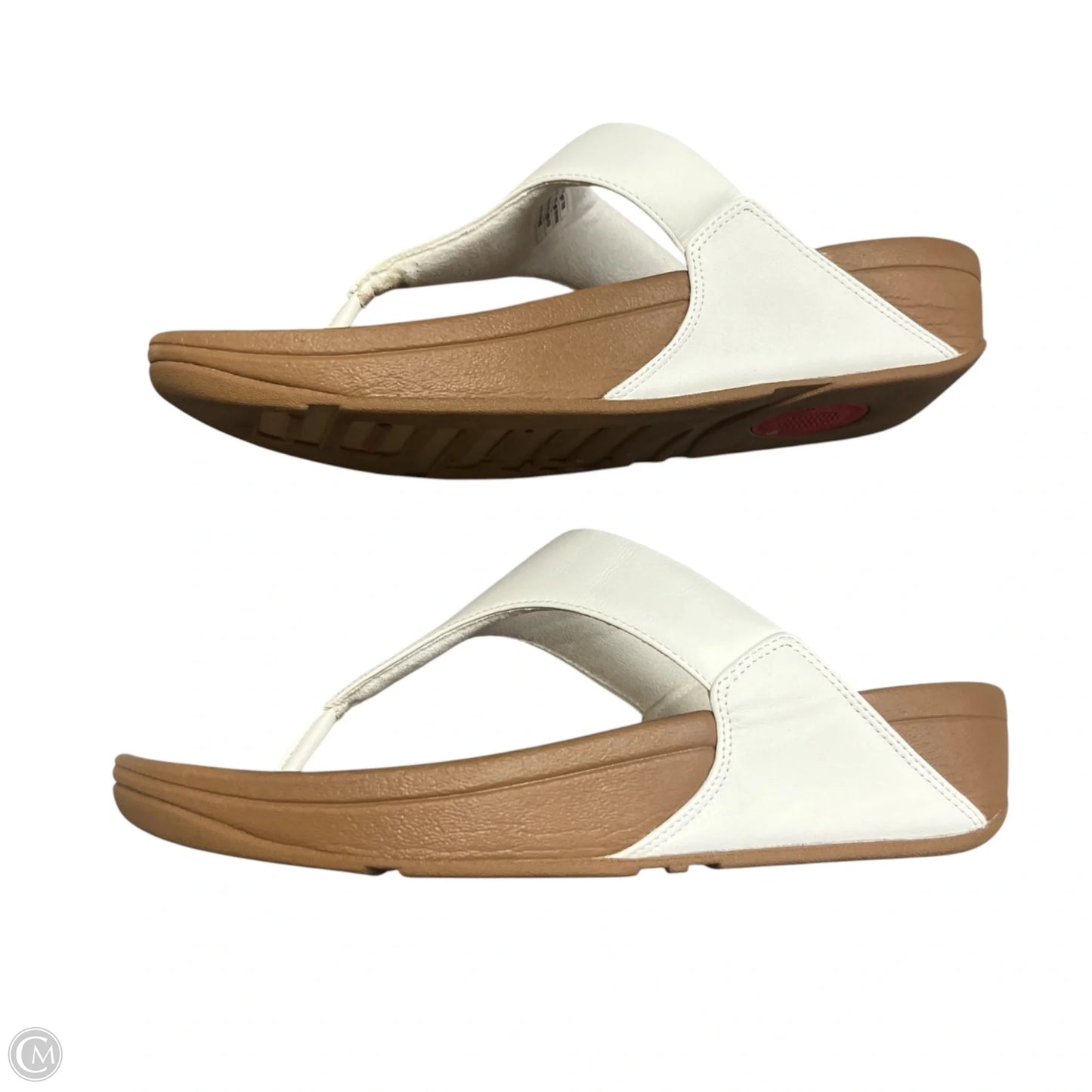 Sandals Heels Wedge By Fitflop In Tan & White, Size: 9