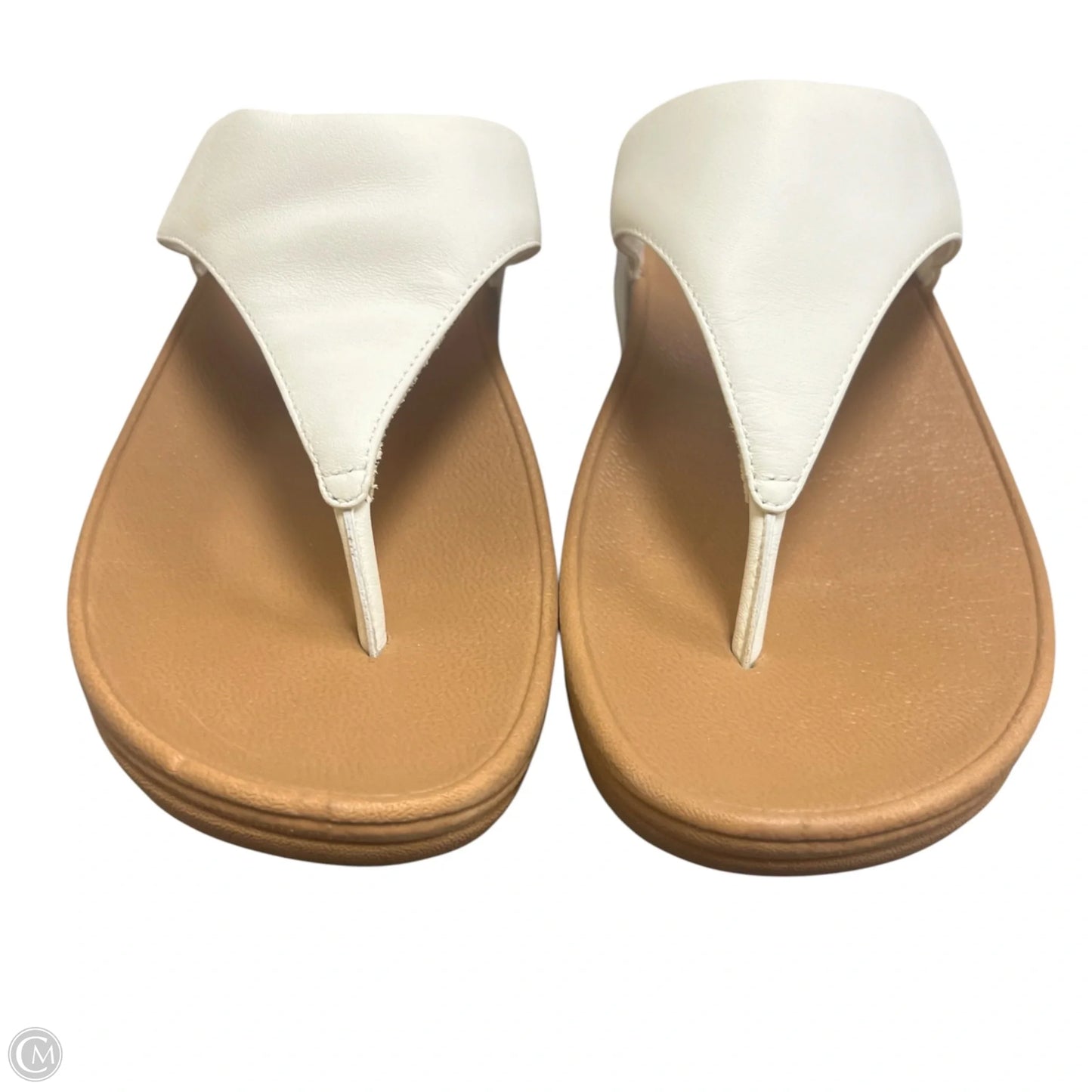 Sandals Heels Wedge By Fitflop In Tan & White, Size: 9