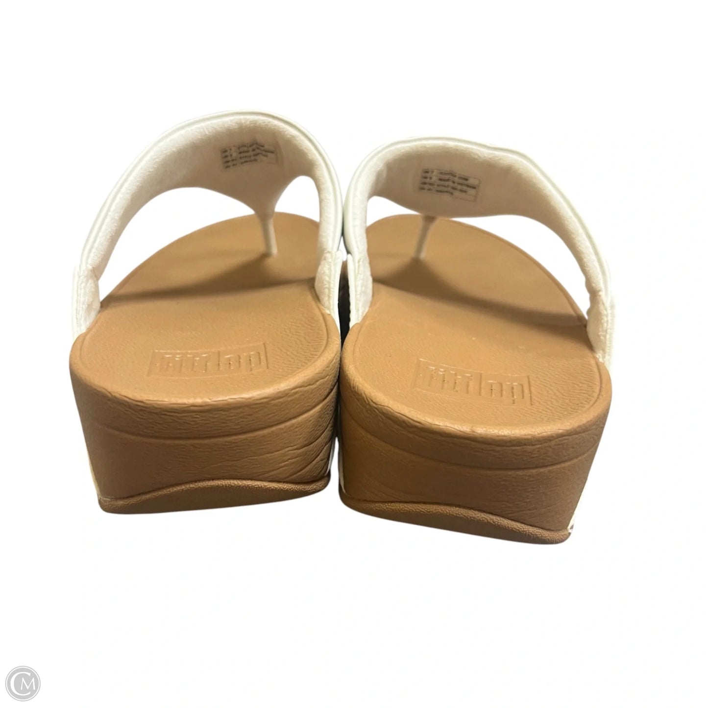 Sandals Heels Wedge By Fitflop In Tan & White, Size: 9