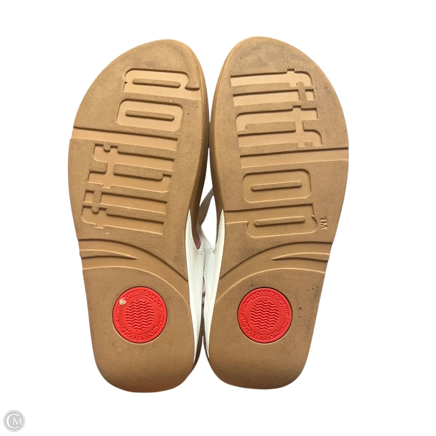 Sandals Heels Wedge By Fitflop In Tan & White, Size: 9