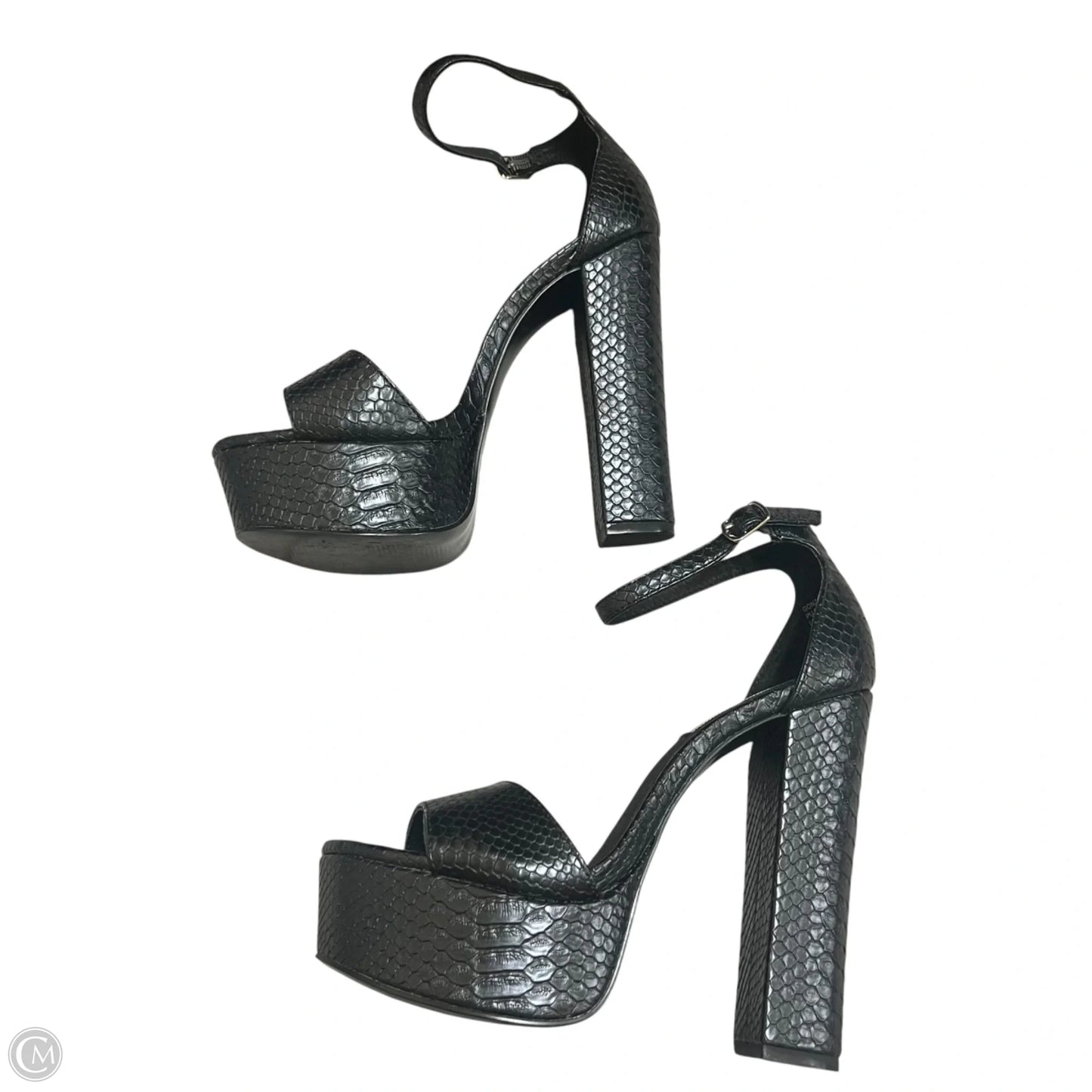 Sandals Heels Block By Steve Madden In Black, Size: 7