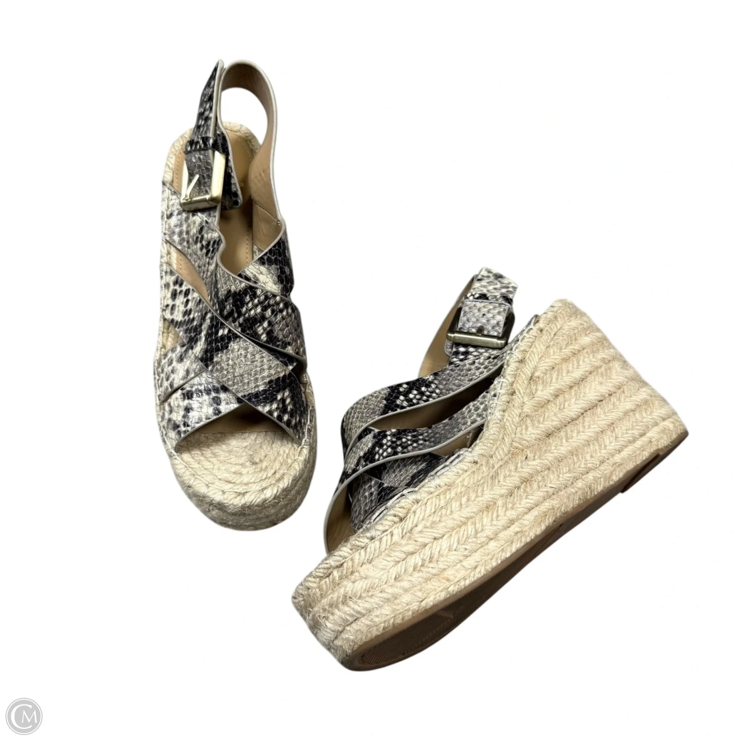 Sandals Heels Wedge By Marc Fisher In Snakeskin Print, Size: 6