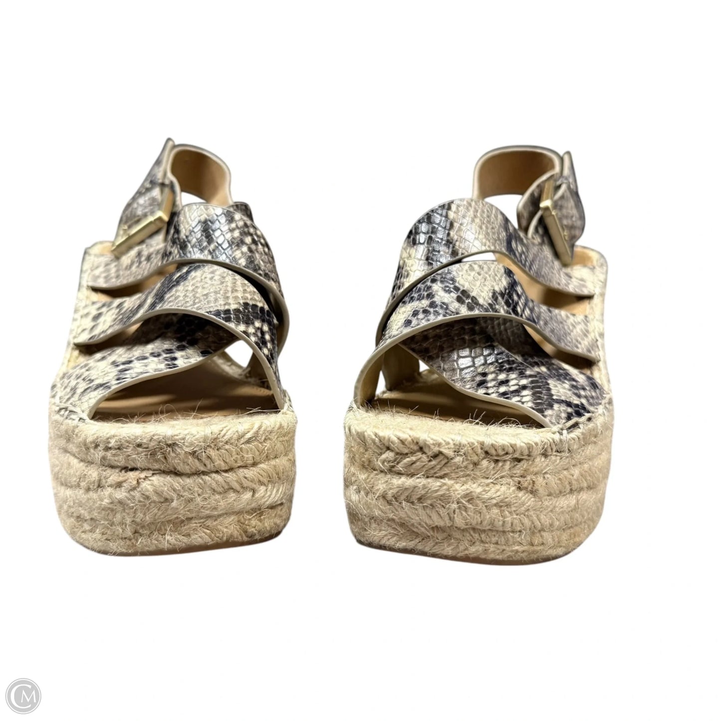 Sandals Heels Wedge By Marc Fisher In Snakeskin Print, Size: 6