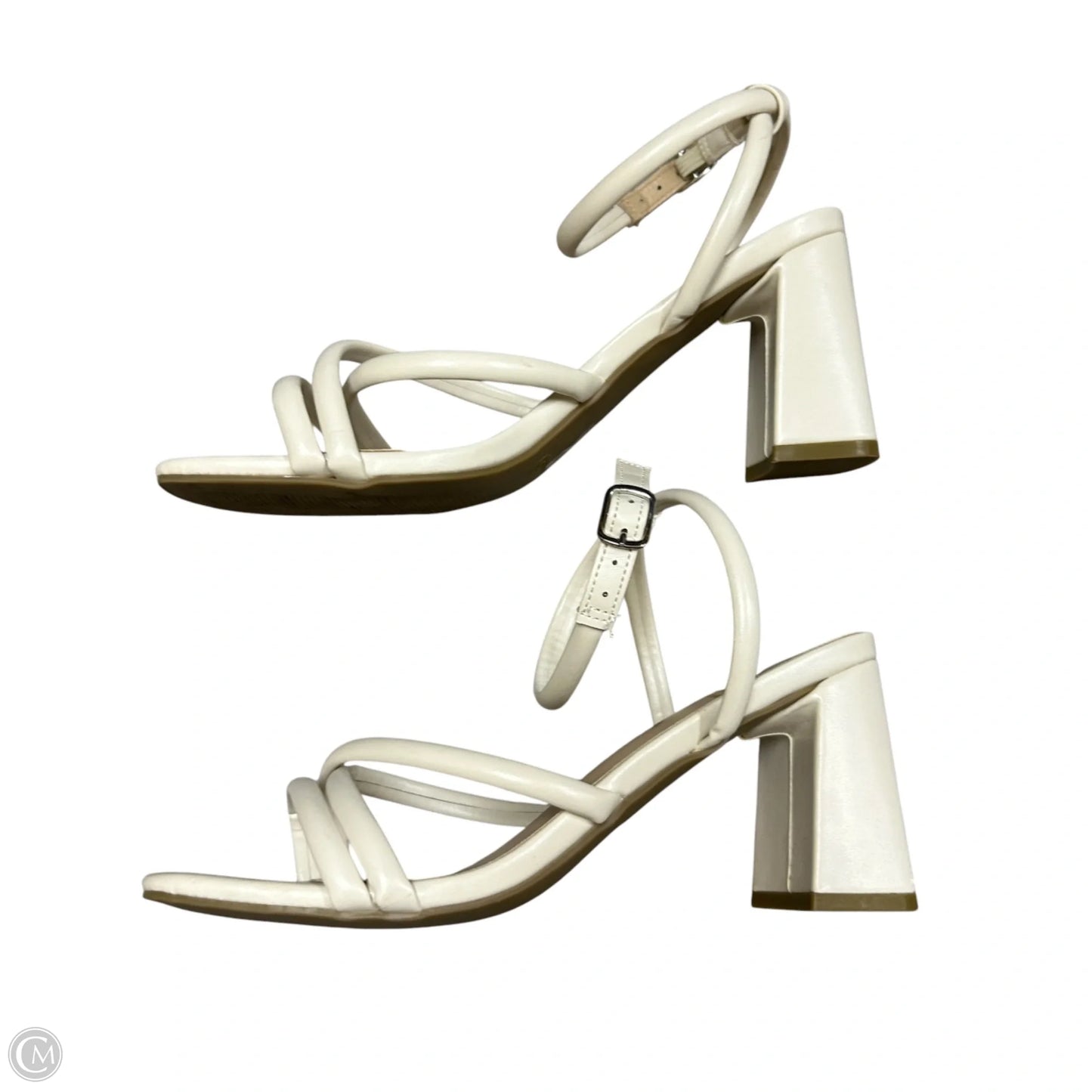 Sandals Heels Block By Lulus In Cream, Size: 6